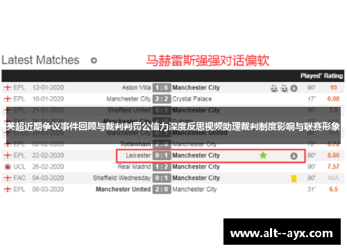 英超近期争议事件回顾与裁判判罚公信力深度反思视频助理裁判制度影响与联赛形象