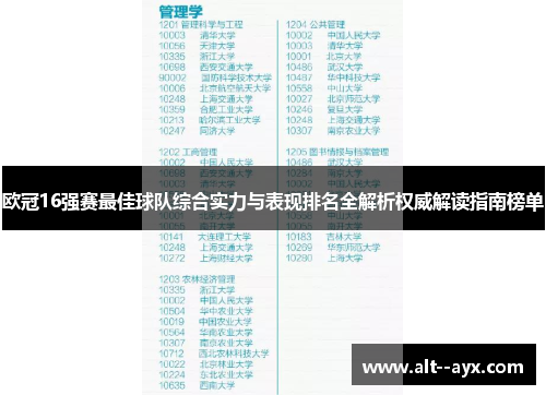 欧冠16强赛最佳球队综合实力与表现排名全解析权威解读指南榜单 欧冠16强赛最佳球队综合实力与表现排名全解析权威解读指南榜单
